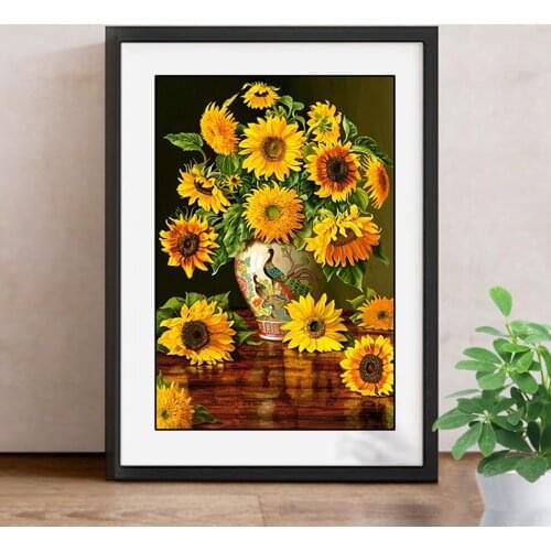 Diamond Painting Sunflower Flowers Diamond Embroidery Full Square/Round Drill Mosaic 3D DIY Cross Stitch Decoration Home