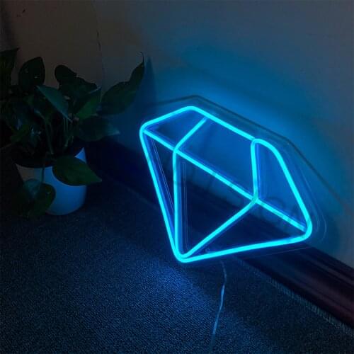 Custom Neon Led Light Sign diamond Logo 3D Plexiglass Letter Board Party Background Decor Wedding