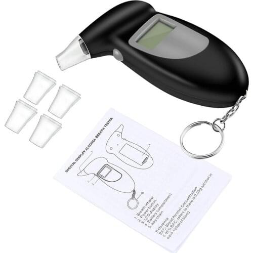 Digital Alcohol Breath Tester Breathalyzer Analyzer Detector Test Keychain Breathalizer Breathalyser Device LCD Display