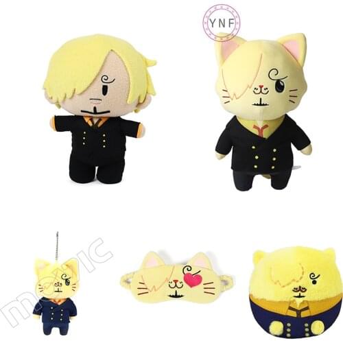 Anime One Piece Genuine Dolls 30cm Stuffed Toys Sanji Cartoon Pandent Eye Mask Gift For Children Collectible High Quality Doll