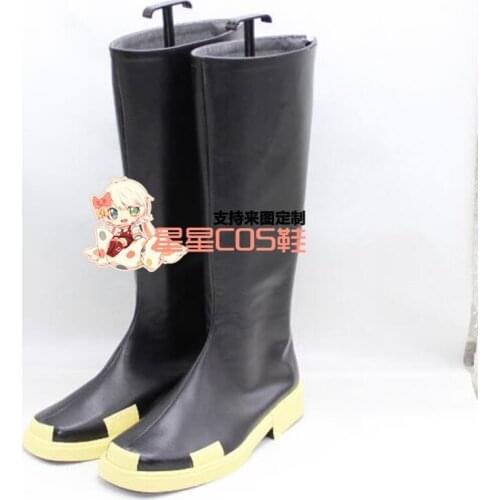 Fairy Tail Sting Eucliffe Black Adult Halloween Cosplay Shoes Boots X002