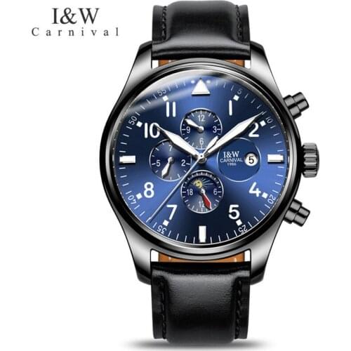 CARNIVAL Top Brand Fashion Watch Man Waterproof Luxury Luminous Automatic Mechanical Military Wristwatch Clock Relogio Masculino