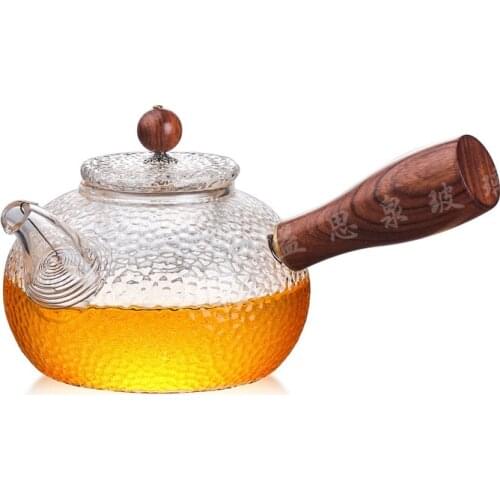 Special pot boil tea dedicated cooker heat-resistant glass teapot kettle with wood handle glass pot Drinkware 300 ml