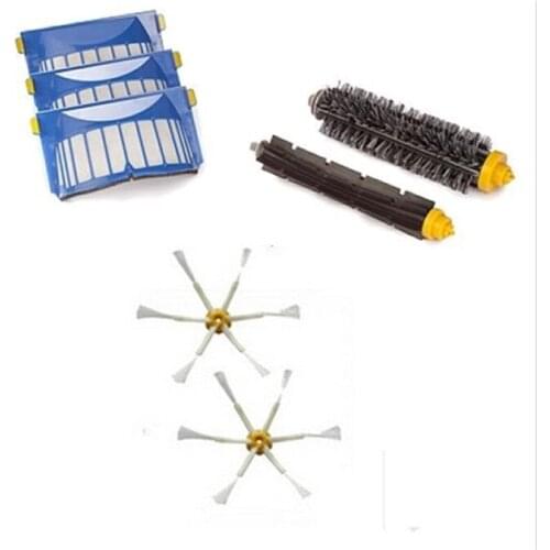 3 AeroVac Filter + Hair Brush kit + 2 side brush for iRobot Roomba 620 630 640 650 660Vacuum Cleaner Accessories