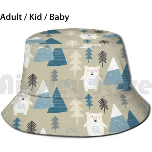 Arctic Fun Neck Gator Polar Bears Sun Hat Foldable UV Protection Arctic Igloo Iceberg Penguin Polar Bear Whale Narwhal