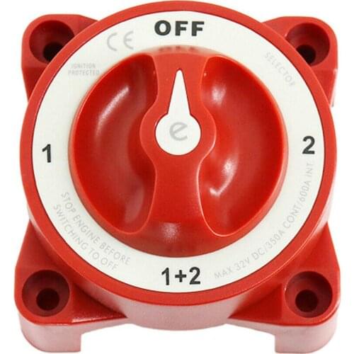 4-Way Dual Battery Selector Switch for Marine Boat Rv Vehicles Red