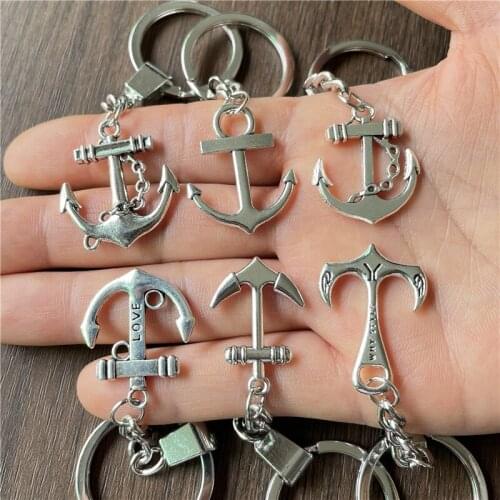 JunKang JunKang 6 different anchor key chain connection pendants for bracelet mens key chain wear wholesale metal alloy