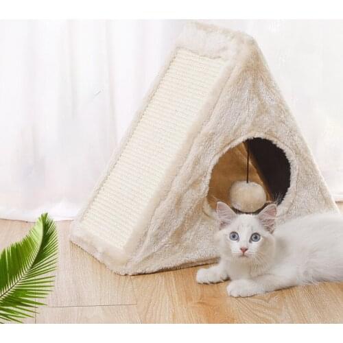 Scratching Post Cat Beds Mats House of Cats Winter Tent Sleeping Hammock for Comfort Grinding Sisal Board Lounger Products Pet
