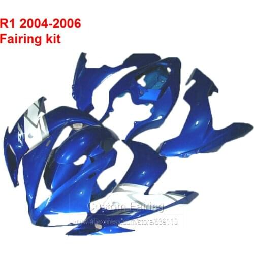 Motorcycle Body kit For YAMAHA yzf r1 2004 2005 2006 06 ( Blue white ) Injection mold Fairing kit XL14