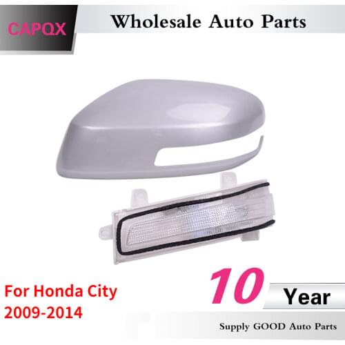 CAPQX For CITY 2009-2014 GM2 GM3 Rearview Mirror Turn Signal LED light Lamp blink & mirror cover cap hood 34350-TM0-H01