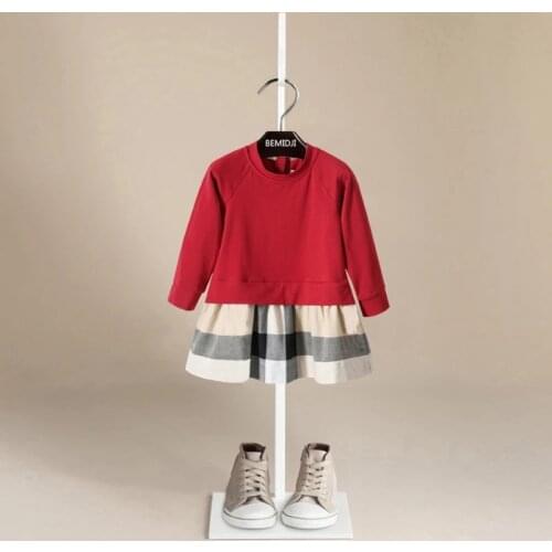 Girl Fashion Dress Plaid Casual Princess Children School Wear Clothes Brief Kids Sundress 2-6T Christmas Toddler Spring Outfit