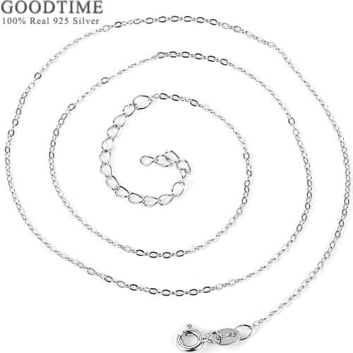 Fashion O Chain 100% Genuine 925 Sterling Silver Necklace Rose Gold Color Chains For Pendant Jewelry Accessories For Women Men