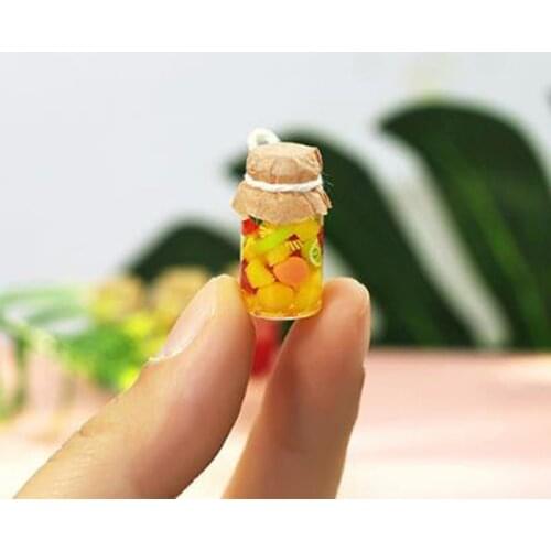 3Pcs Dollhouse Miniature Canned fruits Set Toy Doll Food Kitchen Accessories