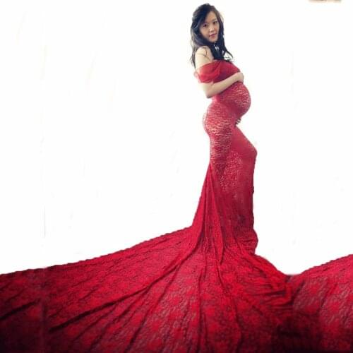 Women PregnantsPregnants Photography Props Off Shoulder Sleeveless Maternity Solid Color dress Ladies Long Dress L1225