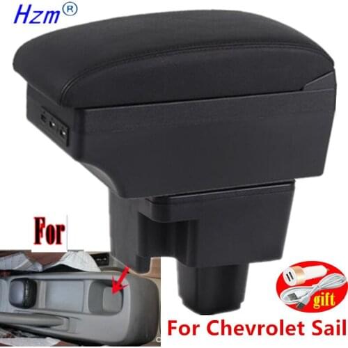 For Chevrolet Sail Armrest For Chevrolet Sail car Center Console Storage armrest Box modification accessories with USB