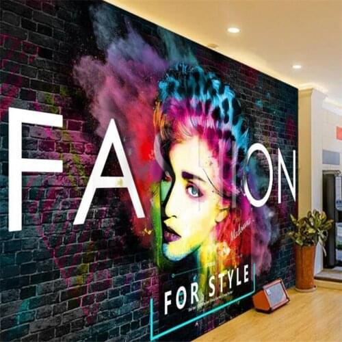 Beibehang Custom photo wallpaper mural 3D American Graffiti letters hairdressing mural papel de parede 3D wall paper Engineering
