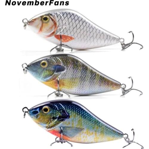 NovemberFans 10cm 45g Hard Body Sink Rattle Wobbler Jerkbait Lure for Pike Muskie Bass Fishing