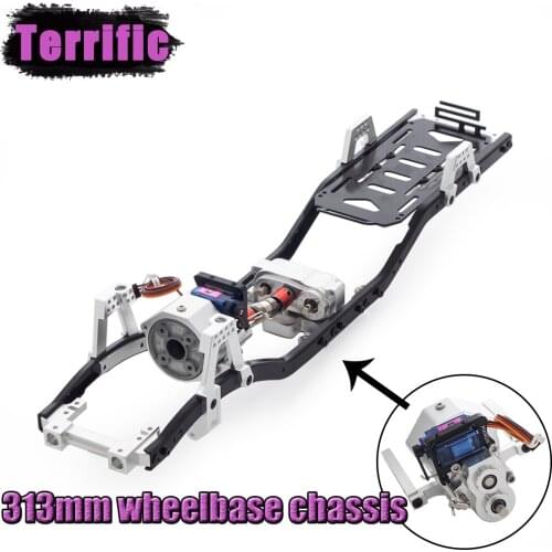 Metal 313mm Wheelbase Chassis Frame with Prefixal 2 Speed Gearbox Transmission for 1/10 RC Crawler Car Axial SCX10 90046