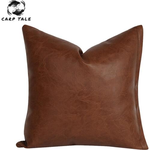 Luxury PU Cushion Cover Decorative Sofa Cushions Home Decor Pillow Cover Leather Cushion Covers 45*45 Nordic Throw Pillow Case