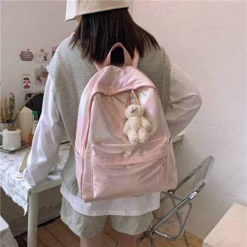 2020 Backpack Women Backpack Fashion Women Shoulder Bag solid color School Bag For Teenage Girl Children Backpacks Travel Bag