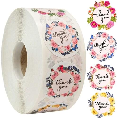 Pretty New Styles 100-500pcs Floral Thank You Stickers Seal Label For Wedding Favor Party Handmade Envelope Stationery Sticker