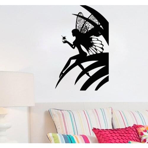 Fairy Girl Holding A Star Wall Sticker Home Decor Girls Kids Room Decoration Wall Decals Nursery Wall Art Murals Poster