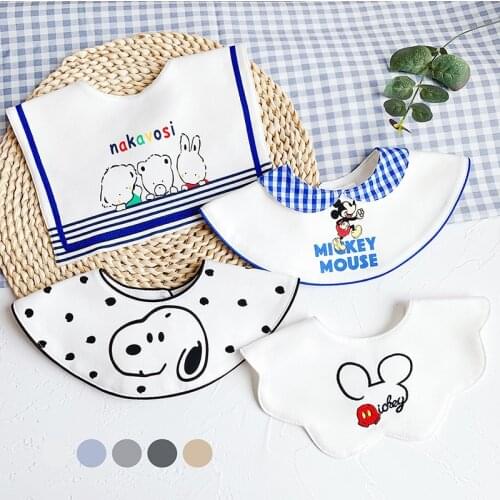 Ins Korean version of baby saliva towel baby bib cotton all-match boy and girl saliva pocket absorbent bib 0-2 years old tide