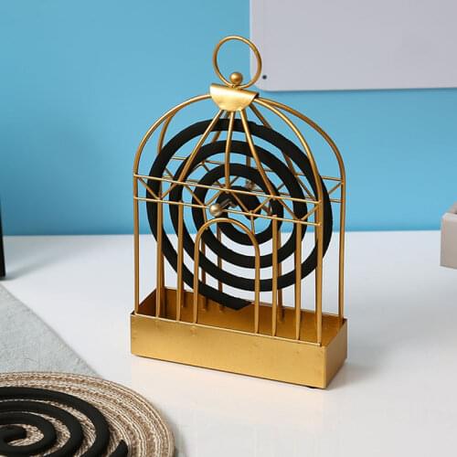 Windproof Mosquito Coil Holder Nordic Style Bird Cage Summer Day Iron Mosquito Repellent Incenses Rack Frame Home Decoration