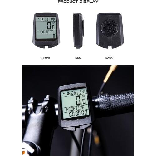 Waterproof Bicycle Computer Wireless MTB Bike Cycling Odometer Stopwatch Speedometer 5 countries Language