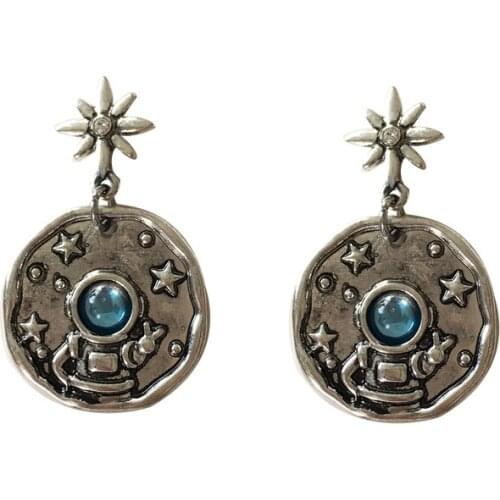 10 pair/ lot fashion jewelry accessories new design metal star astronauts spaceman earrings