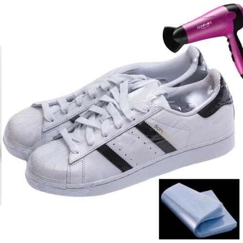 100pcs/set PVC Shoes Heat Shrink Film Bag Shoes Bags Watetproof Blower Heat Seal Flat Mouth Transparent Home Storage Bag