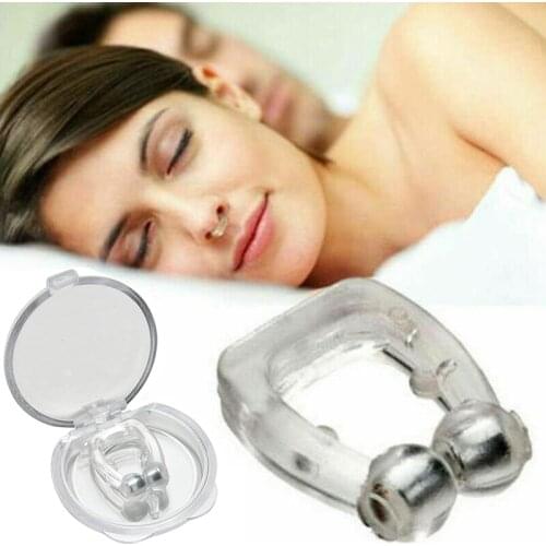 2/4 Pcs Silicone Magnetic Anti Snore Stopper Snoring Device Nose Clip Sleep Tray Sleeping Aid Apnea Guard Night Device with Case