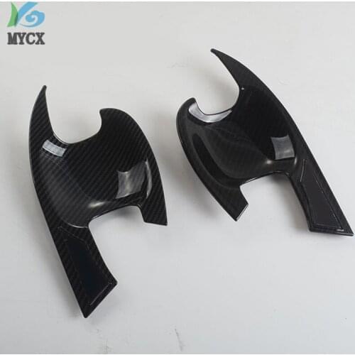 2PCS/Set ABS Chrome Carbon Fiber Car Outer Door Handle Cover Door Bowl Protection Covers Sticker for Toyota CHR C-HR 2016-2018