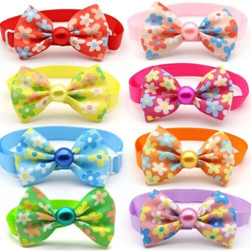 30 Pcs Pet Dog Grooming Product Handmade Bowknot With Pearl Puppy Dog Cat Bow Tie Pet Supplies Dog Bow Ties Dog Accessories