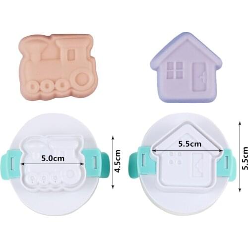 4set/lot)Free Shipping New FDA High Quality Plastic Fondant Chocolate Eggs Multifunction Mold(Train&House) set