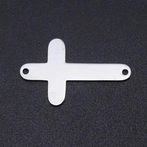 5pcs/lot 100% Stainless Steel Cross Connectors Charms Wholesale Accept OEM Order DIY Necklace Bracelet Making Charms