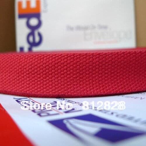 50 Yards 1'' 25mm Wide #37 Red Color Belts Cotton Polyester Straps Webbing Wholesale Free Shipping