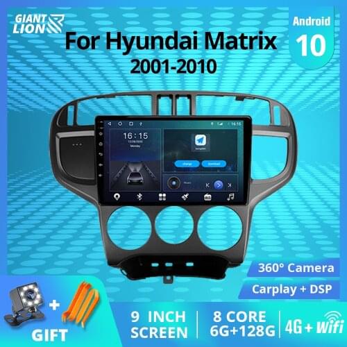 2DIN Android10 Car Radio For Hyundai Matrix 2001-2010 GPS Navigation Auto Radio Car Stereo Bluetooth Player NO 2DIN DVD Carplay