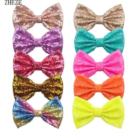 50Pcs/Lot 7"Super Big Glitter Messy Sequin Bows For Hair Headband Hair Bow WITHOUT Hair Clips Hairband Hair Accessories