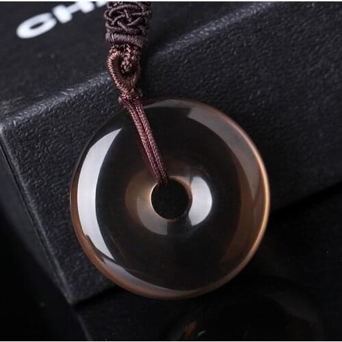 Free shipping Natural Tea crystal peace buckle pendant free shipping