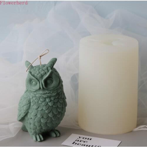 Big Owl Silicone Mold Home Decoration DIY Candle Mold Gypsum Candle Mould Handmade Soap Mold Plaster Mold Fondant Tools