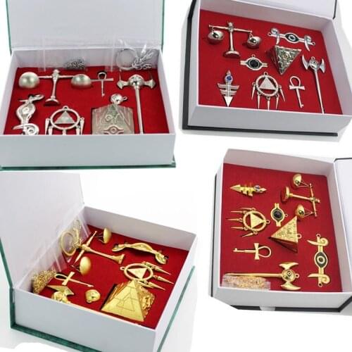 Duel Alloy Keychain Monsters Necklace Hanging Buckle Set Millennium Building Blocks Tin Rod Wisdom Wheel Eye Pendant