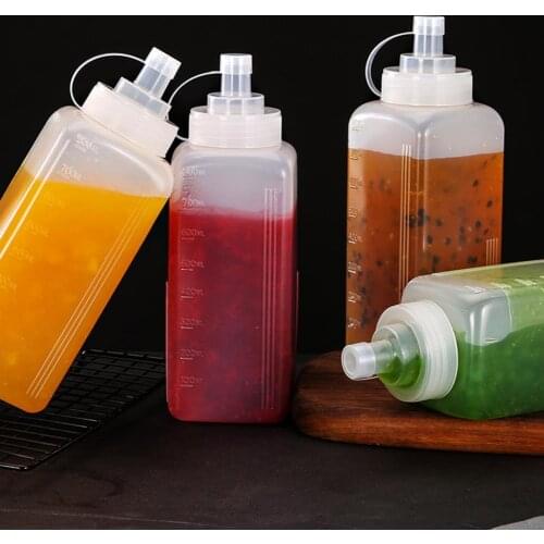 800ml Squeeze Sauce Bottle Large Caliber Dustproof Plastic Household Seasoning Bottle for Home Kitchen Restaurant Accessories