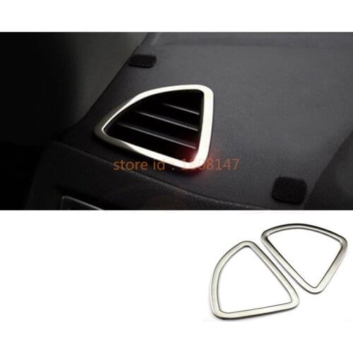 Car Cover Garnish Detector Inner Trim ABS Silver Front Air Conditioning Outlet Vent 2pcs For Mitsubishi ASX 2013 2014 2015