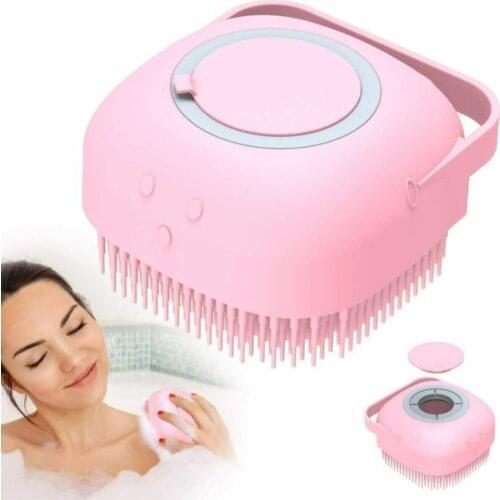 Bathroom Shower Sac Soap Shower Gel Cups Massage Brush Fiber Pouch