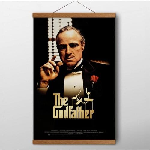 The Godfather Solid Wood Scrolls Paintings Classic Posters and Prints Canvas Art For Living Room Decor