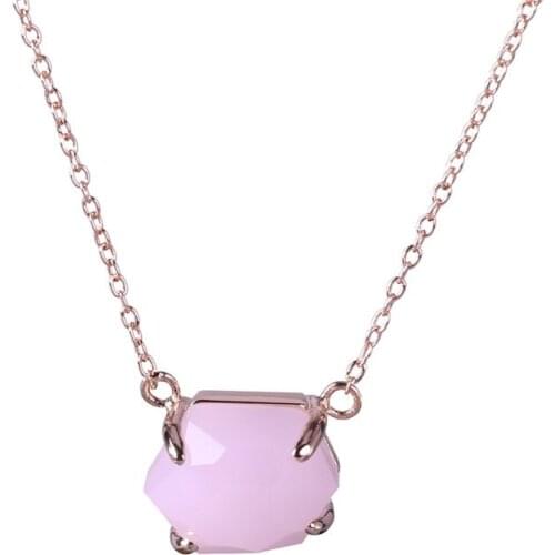 Kayfany New Design Irregular Geometric Patterns Jewelry Colorful Crystal Rose Gold Color Necklace Charming Holiday Party Gift