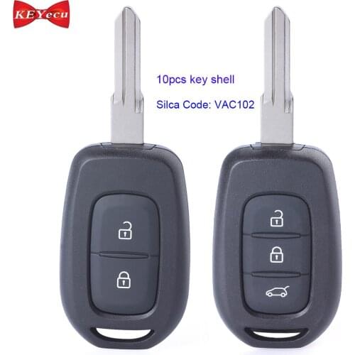 KEYECU 10pcs for Renault Sandero for Dacia Logan Lodgy Dokker Duster Remote Car Key Shell Case Fob Housing Cover VAC102 Blade