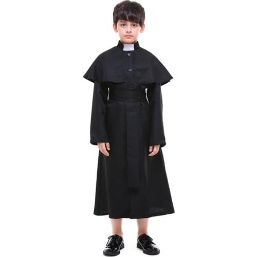 Medieval Costume Renaissance Monk Priest Clothing Boy God Father Missionary Robes Clothes Halloween Party Nun Costume Sets
