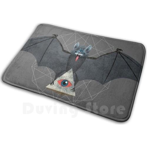Vampire Bat With Pyarmid Mat Rug Carpet Anti-Slip Floor Mats Bedroom Bat Vampire Vampire Bat Cosmic Pyramid Eye Illuminati